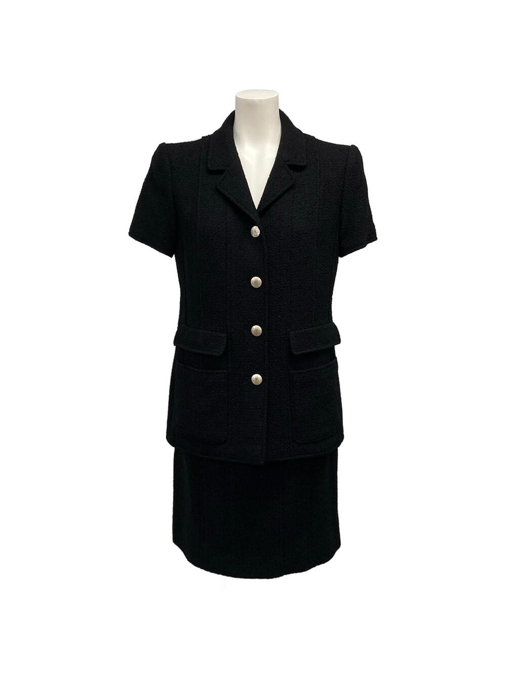 Chanel Black Outer Fabric] Wool Nylon #297465C14B